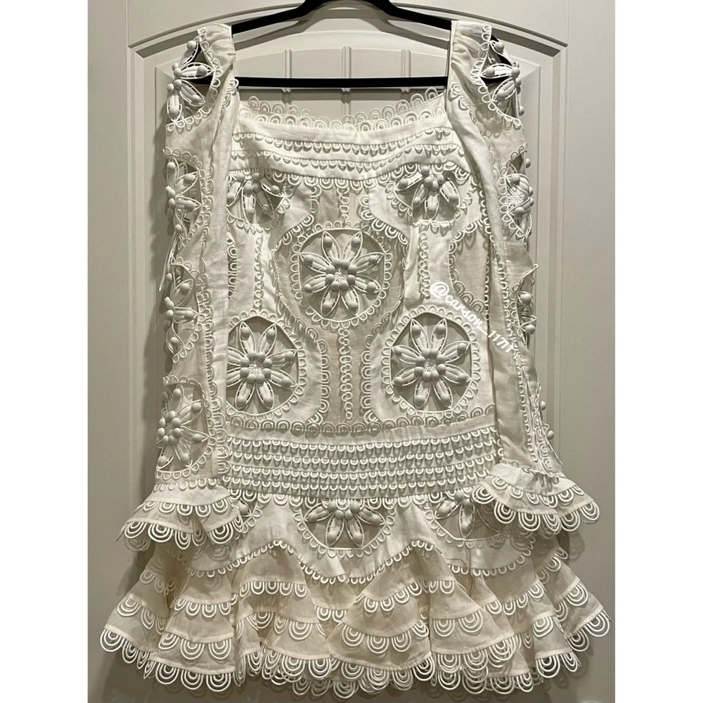 Zimmermann Whitewave Doily Mini Dress AU2 - Picture 3 of 15